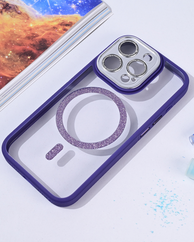 Torbica Magsafe shining za iPhone 15 Pro 6.1 ljubicasta