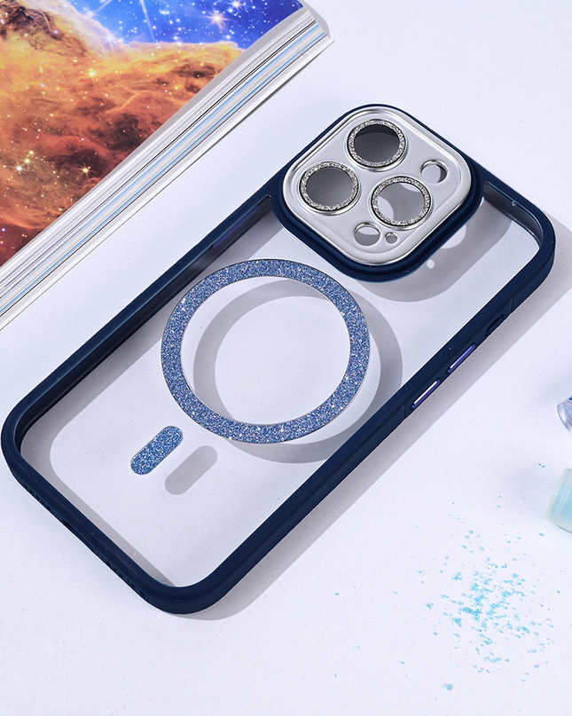 Torbica Magsafe shining za iPhone 15 Pro 6.1 tamno plava