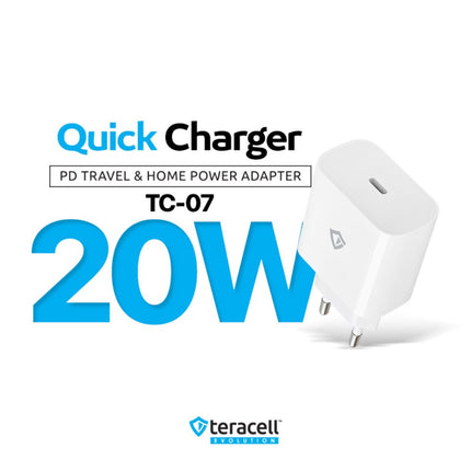 Kucni punjac Teracell Evolution TC-07 PD Fast charging 20W sa PD iPhone lightning kablom beli CE