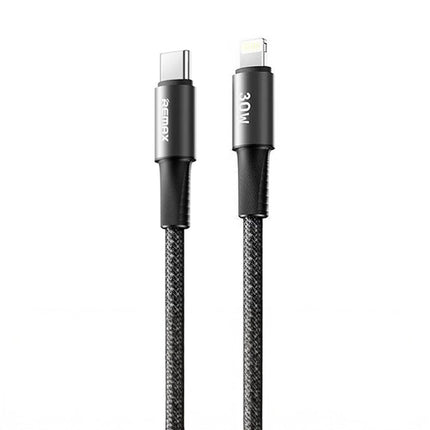 Data kabl REMAX Velocity CB25 Fast charging 30W Type C na iPhone lightning 1.2M crni