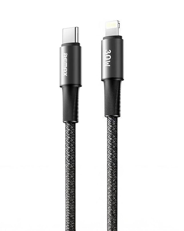 Data kabl REMAX Velocity CB25 Fast charging 30W Type C na iPhone lightning 1.2M crni