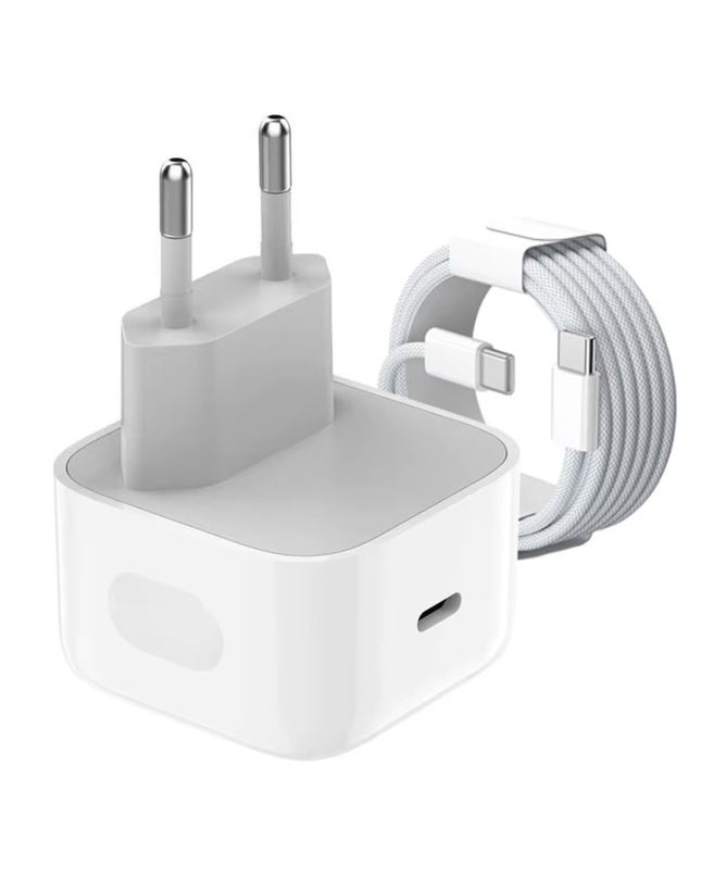 Kucni punjac PD Fast charger 40W za iPhone 17 sa PD Type C kablom CE beli