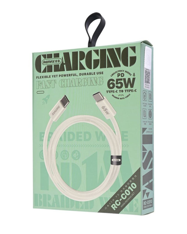 Data kabl REMAX Chelectricy Series 65W PD Fast Charging RC-C010 Type C na Type C beli