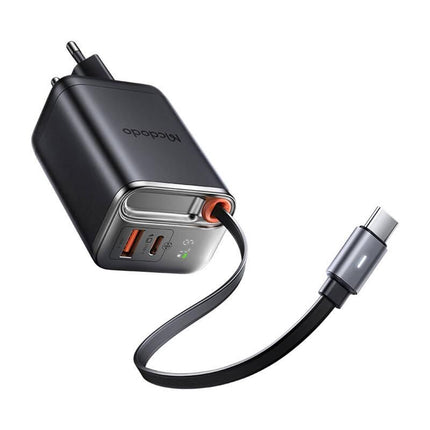 MCDODO CH-4100 ZIDNI PUNJAČ 67W 1C+1A GaN SA UGRAĐENIM KABLOM USB-C NA Izvlačenje 65cm