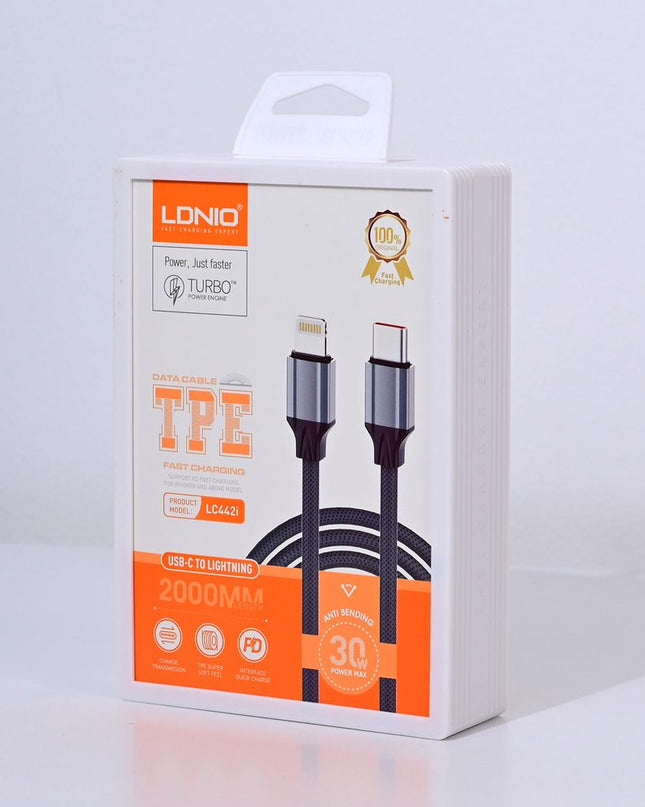Data kabl LDNIO LC442I 30w, Type C na iPhone Lightning sivi 2m