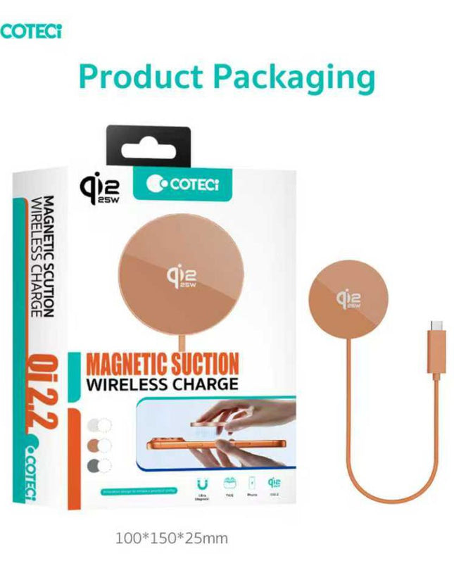 Wireless punjac magnetic Coteci iH-150 Qi2.2 25W narandzasti