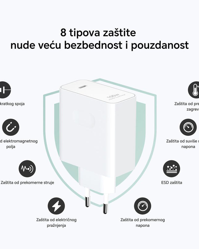 Kucni punjac Honor Super Charge GaN Slim 100W beli