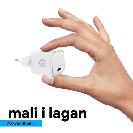 Kucni punjac Teracell Evolution TC-16GP, GaN, PD 3.0, 35W sa PD iPhone lightning kablom beli CE
