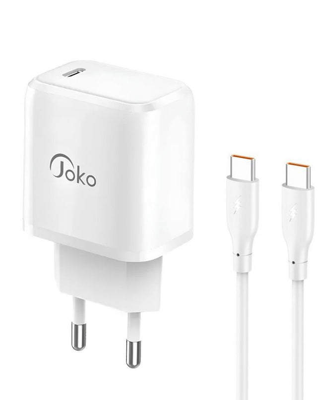 Kucni punjac KONFULON JK91+DC67 PD20W sa PD kablom Type C na Type C beli