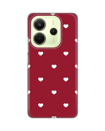 Maska za Xiaomi Redmi Note 14 4G (SRB) Burgundy Hearts Silikonska Print Skin