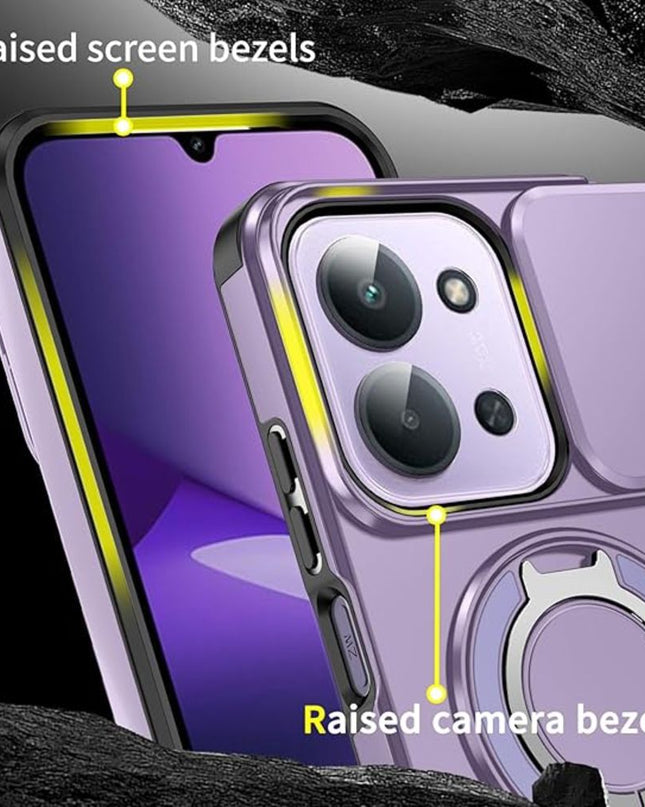 Maska za Xiaomi Redmi 15C 4G EU 173mm ljubicasta CamShield Ring stand