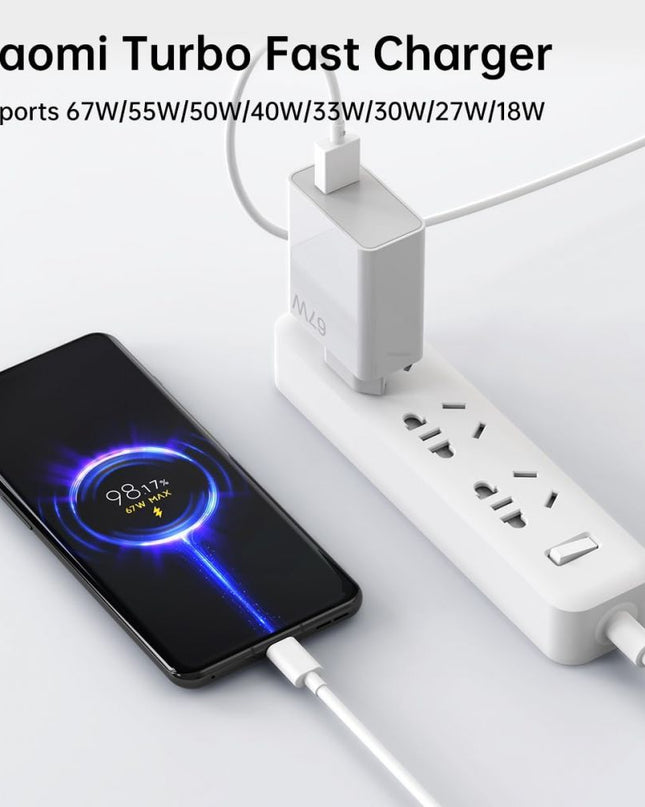Kucni punjac Xiaomi HyperCharge 67W sa USB na Type C kablom beli EU