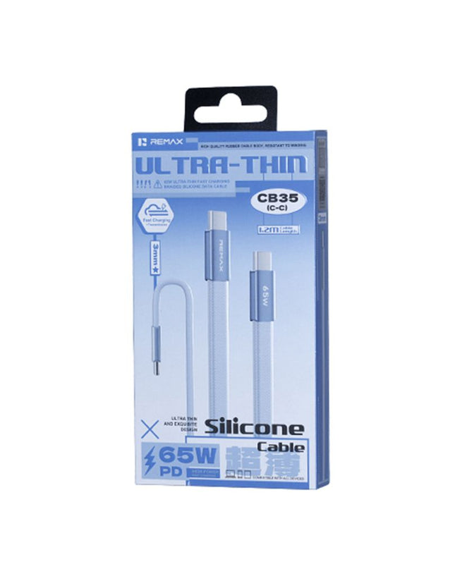 Data kabl REMAX Ultimate Series CB35 65W Ultra-Thin Fast Charging Type C na Type C 1.2m plavi
