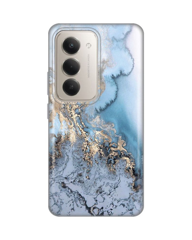 Maska za Xiaomi Redmi 15 4G Blue Gold Marble Silikonska Print