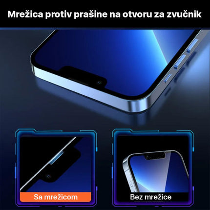Zastitno Staklo Tempered glass 2.5D dust free Box za iPhone 12 Pro Max 6.7 crni