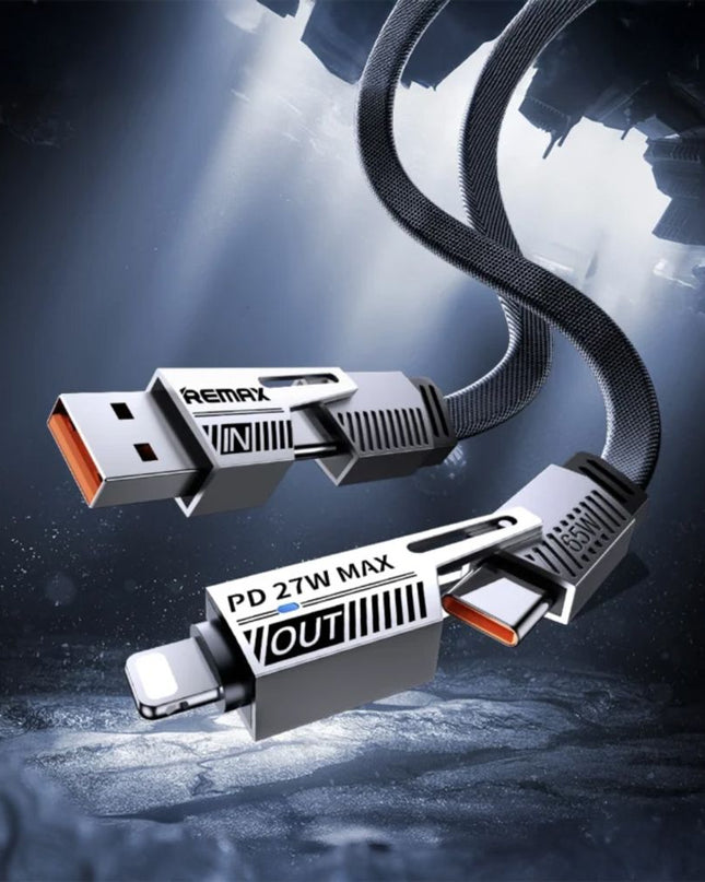 Data kabl REMAX RC-C189 65W 4-in-1 Fast Charging crni 1m