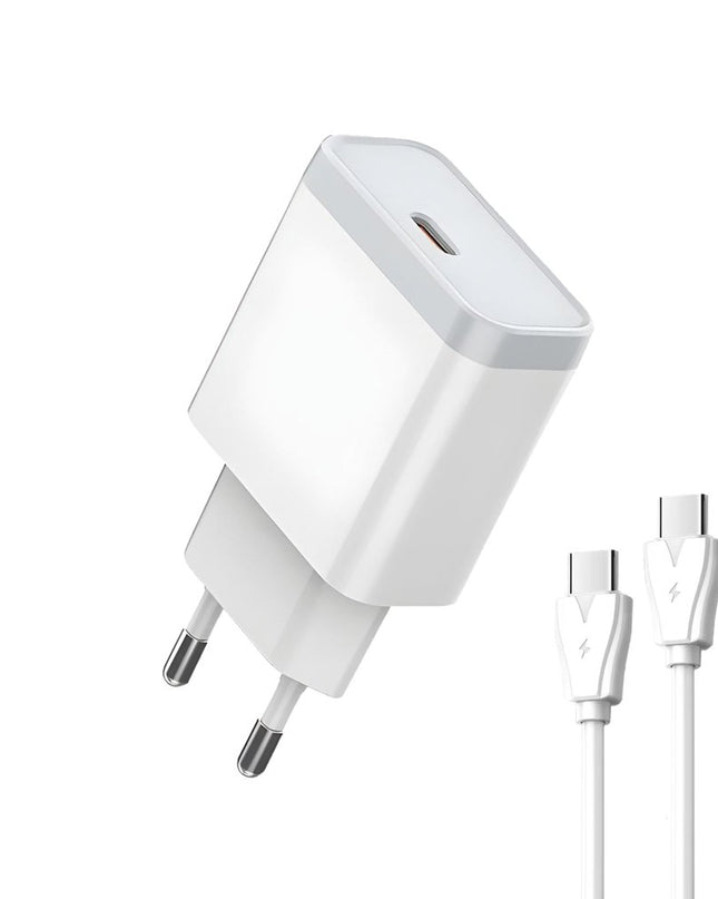 Kucni punjac LDNIO Q122 PPS PD, 27W sa Type C na Type C kablom beli