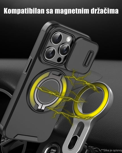 Maska za Xiaomi Redmi Note 15 Pro Plus 5G (EU) crna CamShield Ring stand