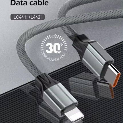 Data kabl LDNIO LC442I 30w, Type C na iPhone Lightning sivi 2m