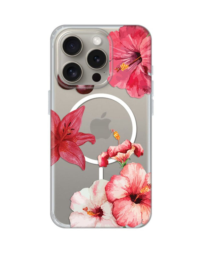 Maska za iPhone 15 Pro 6.1 Hibiscus Print Magsafe