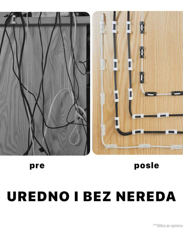 Nosac kablova JWD, samolepljivi 20 kom beli