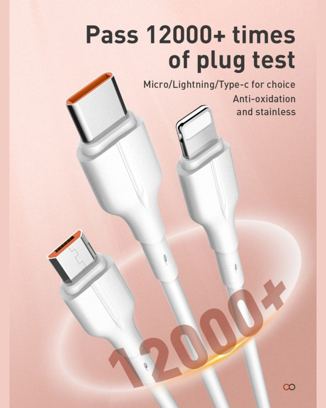 Data kabl LDNIO LS841 25W Fast micro USB beli 1m