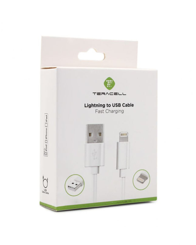 Data kabl Teracell Plus 2.4A za iPhone lightning beli 2m