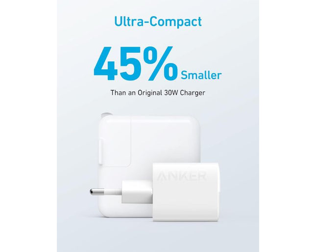 ANKER 323 33W USB-C zidni punjač 2-porta (USB-A i USB-C), bela