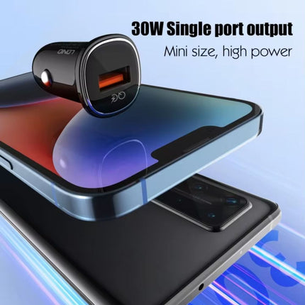 Auto punjac LDNIO C105, QC3.0, 30W USB Type C crni
