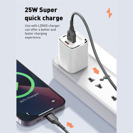 Data kabl LDNIO LS851 25W Fast iPhone lightning sivi 1m