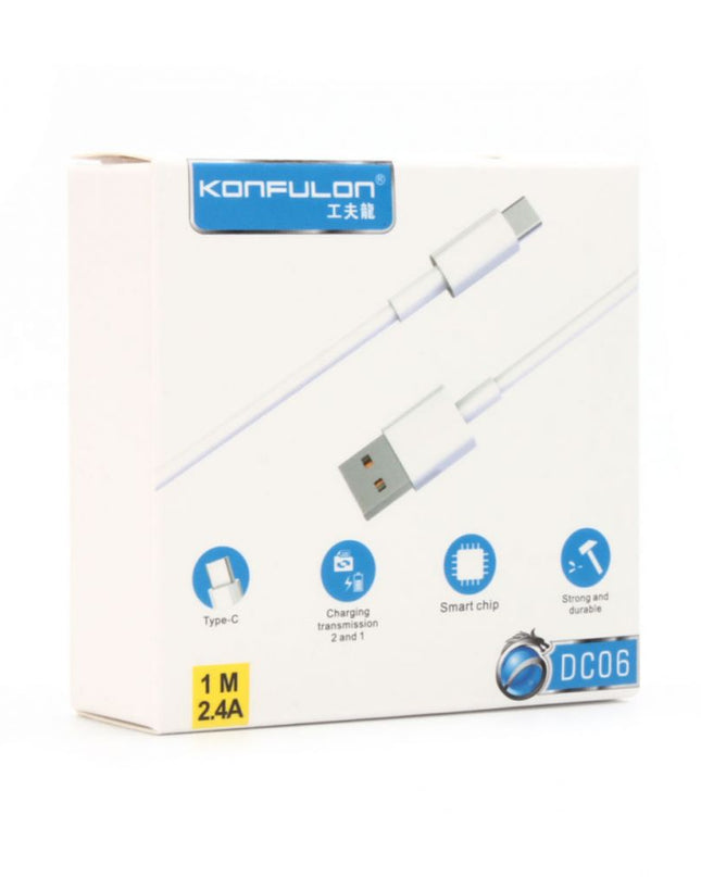 Data kabl KONFULON DC06 Type C beli 1m