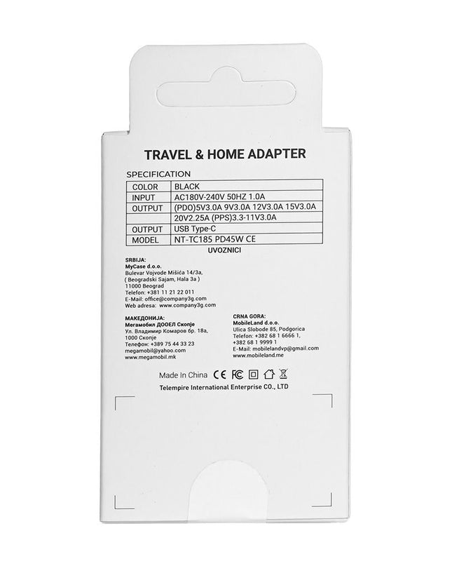 Kucni punjac PD Fast charger 45W redizajn za Samsung CE crni