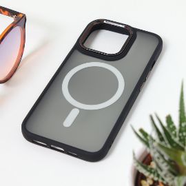 Torbica Magsafe colorful za iPhone 15 Pro 6.1 crna