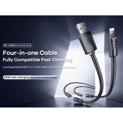 Data kabl REMAX RCC-168 Lyncharge Series 60w 4-in-1 Zinc Alloy crni