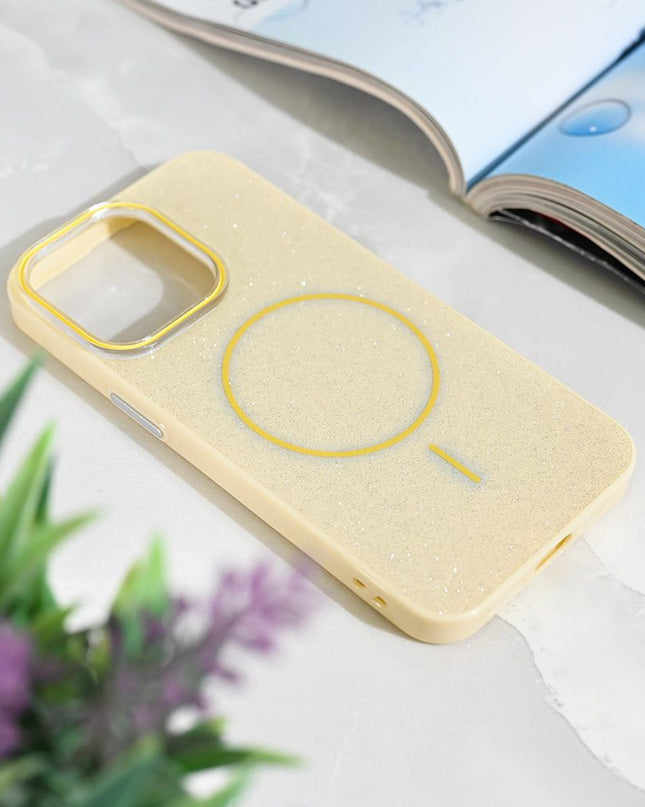 Maska Magsafe Sparkle Dust za iPhone 13 Pro 6.1 zuta