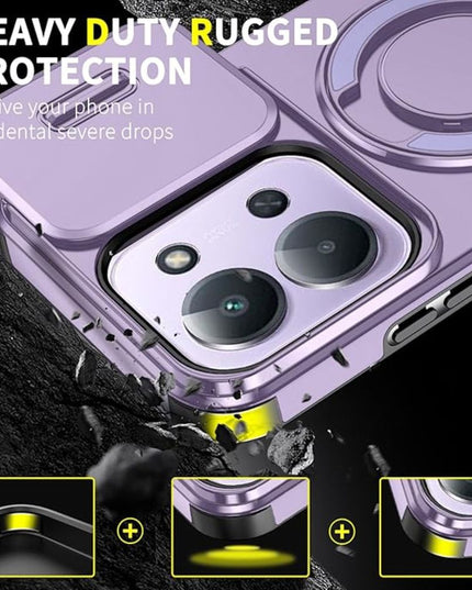 Maska za Xiaomi Redmi 15C 4G EU 173mm ljubicasta CamShield Ring stand