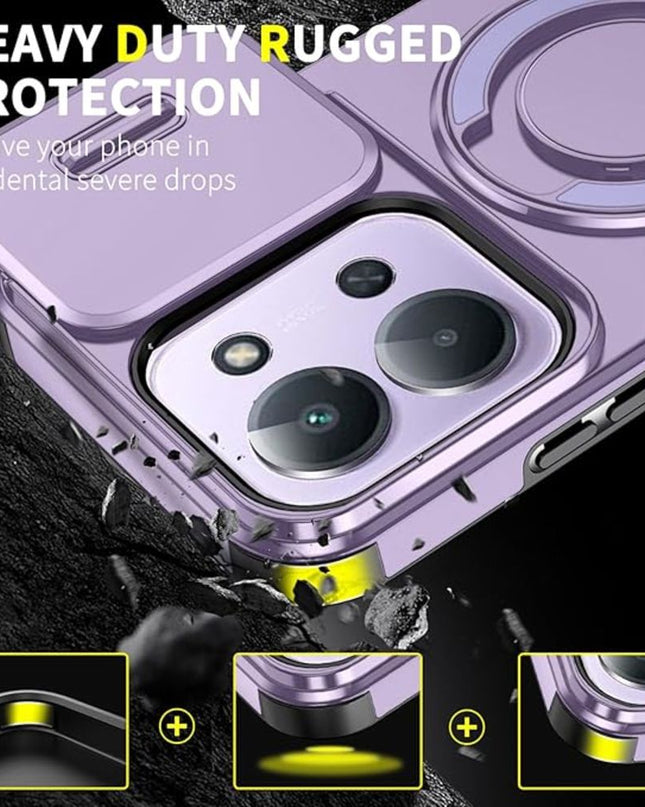 Maska za Xiaomi Redmi 15C 4G EU 173mm ljubicasta CamShield Ring stand