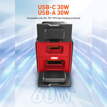 Punjac za motor LDNIO C108 QC 30W, PD 30W total power 60W crni