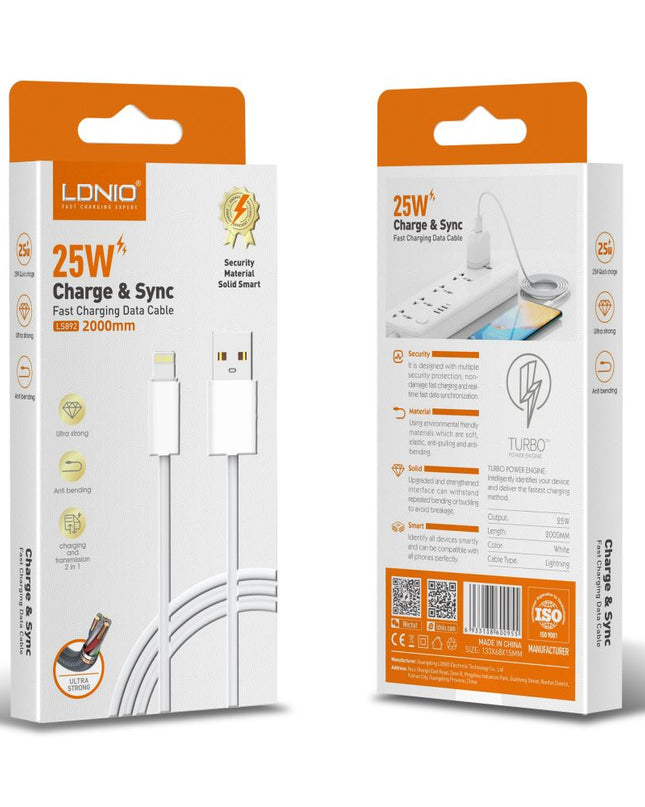 Data kabl LDNIO LS892 25W Fast iPhone lightning beli 2m