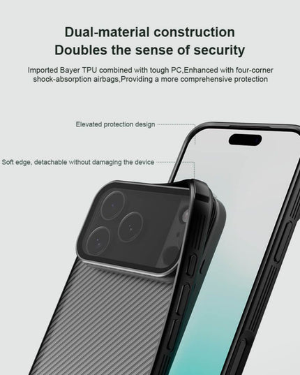 Maska za iPhone 17 Pro Max 6.9 crna (transparent kamera) Nillkin CamShield Prop