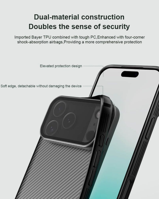 Maska za iPhone 17 Pro Max 6.9 crna (transparent kamera) Nillkin CamShield Prop