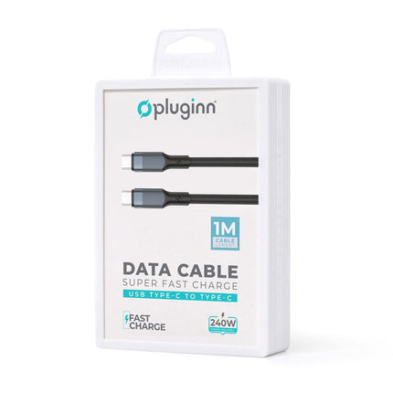 Data kabl Pluginn fast PD 240W Type C na Type C crni 1m