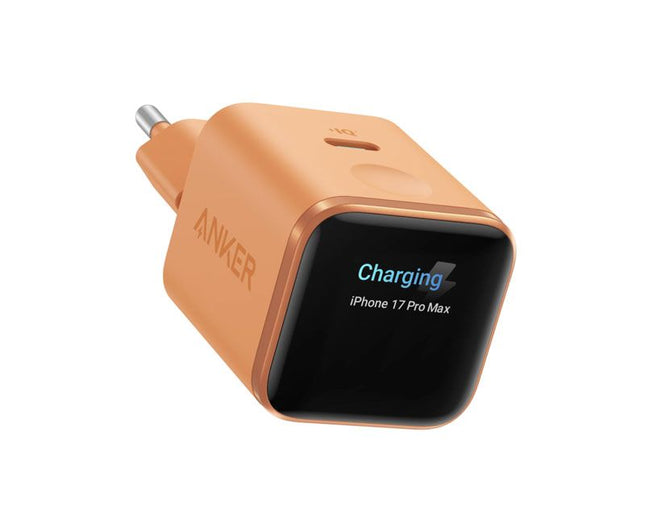 ANKER Nano 45W putni zidni punjač sa ekranom, USB-C port, narandžasta