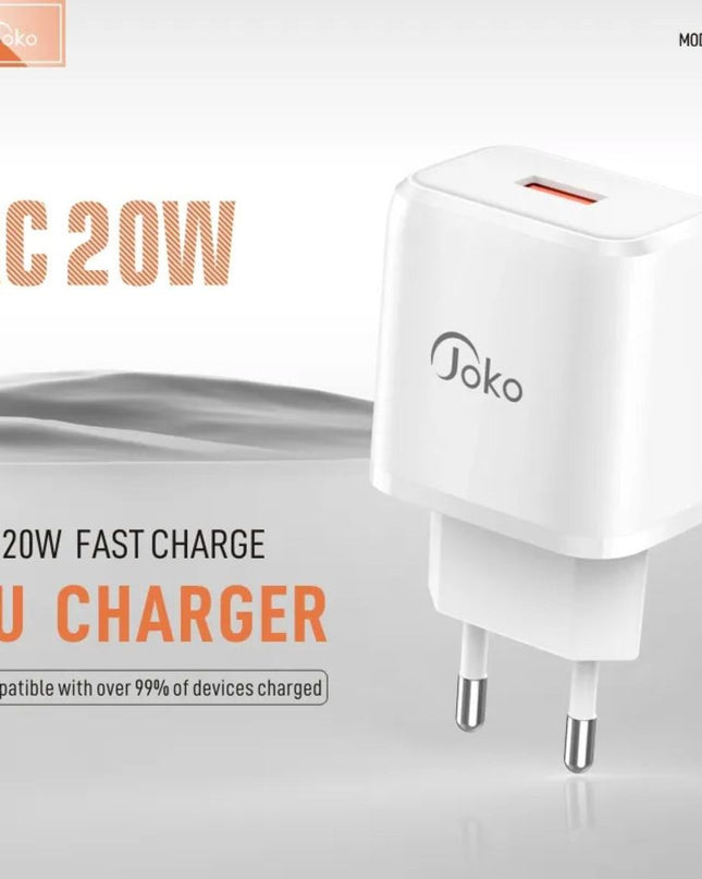 Kucni punjac KONFULON JK90 + DC65 PD20W sa kablom USB na Type C beli