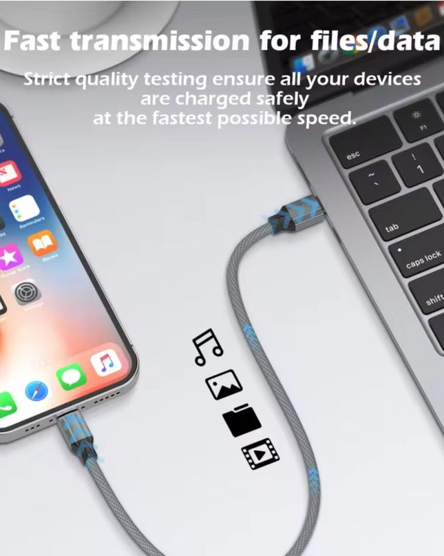 Data kabl LDNIO LC442I 30w, Type C na iPhone Lightning sivi 2m