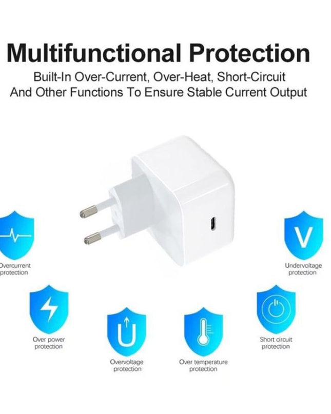 Kucni punjac PD Fast charger 40W za iPhone 17 sa PD Type C kablom CE beli