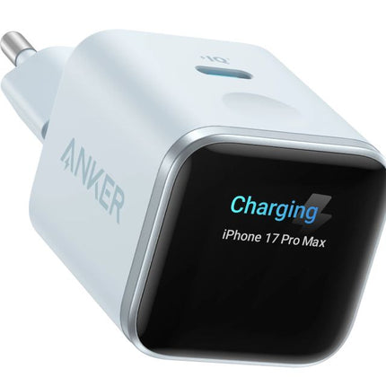 ANKER Nano 45W putni zidni punjač sa ekranom, USB-C port, plava