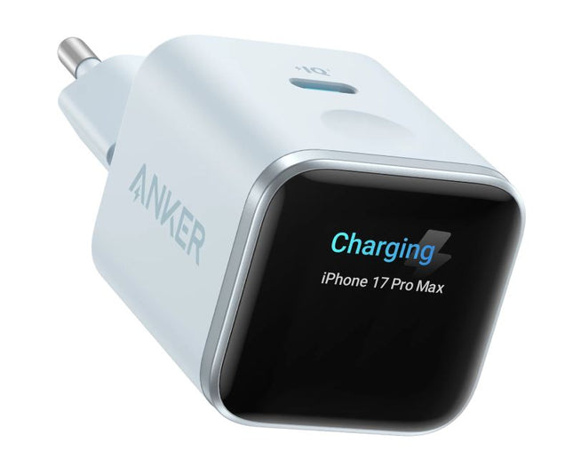 ANKER Nano 45W putni zidni punjač sa ekranom, USB-C port, plava