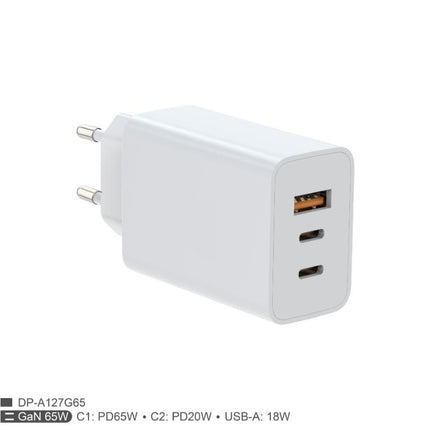 Zidni punjac FULMOVA GAN PD/65W/ sa USB-C kablom bela