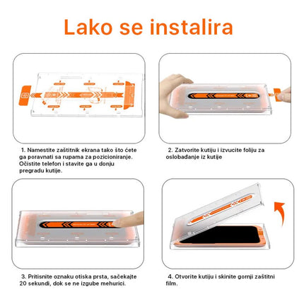 Zastitno Staklo Tempered glass 2.5D dust free Box za iPhone 7/8/SE crni